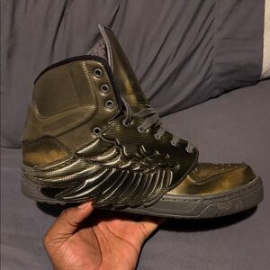 Jeremy Scott x Adidas Metallic Gold Wing Sneakers